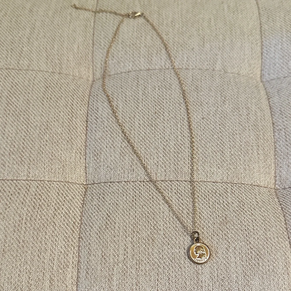 Hand Crafted Gold Liberty Pendant Necklace - Picture 3 of 4